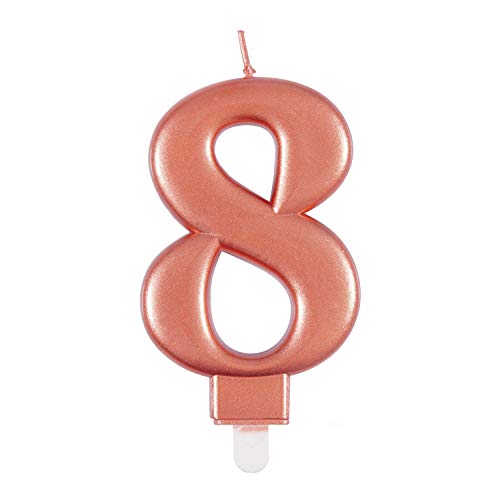 Metallische Geburtstagskerze - Zahl 8 - Roségold Metallische Geburtstagskerze - Zahl 8 - Roségold von Unique