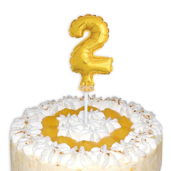 Mini-Ballon Tortendeko, Zahl "2" für die Torte zum 2. Kindergeburtstag von Unique