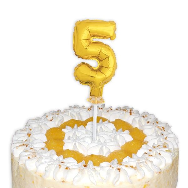 Mini-Ballon Tortendeko, Zahl "5" für die Torte zum 5. Kindergeburtstag von Unique
