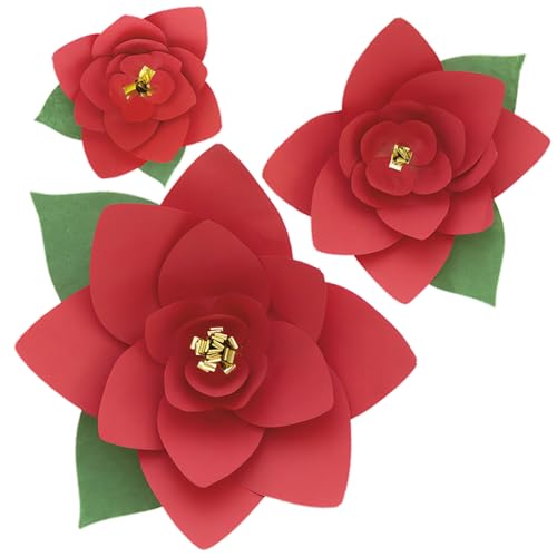 Papierblumen-Dekorationsset in Rot, Grün und Gold, verschiedene Größen, 3 Stück, elegantes Design, perfekt für Hochzeiten, Geburtstage, Brautpartys und mehr Papierblumen-Dekorationsset in Rot, Grün und Gold, verschiedene Größen, 3 Stück, elegantes Design, perfekt für Hochzeiten, Geburtstage, Brautpartys und mehr von Unique