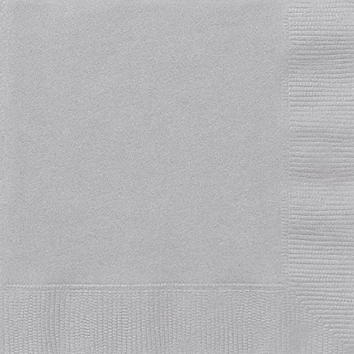 Papierservietten - 16,5 cm - Silber - Packung mit 20 Stück Papierservietten - 16,5 cm - Silber - Packung mit 20 Stück von Unique