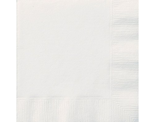 Papierservietten - 16,5 cm - Weiß - Packung mit 20 Stück Papierservietten - 16,5 cm - Weiß - Packung mit 20 Stück von Unique