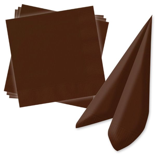 Papierservietten in Braun, 20 Stück Partyservietten, zweilagig, 33 cm Papierservietten in Braun, 20 Stück Partyservietten, zweilagig, 33 cm von Unique