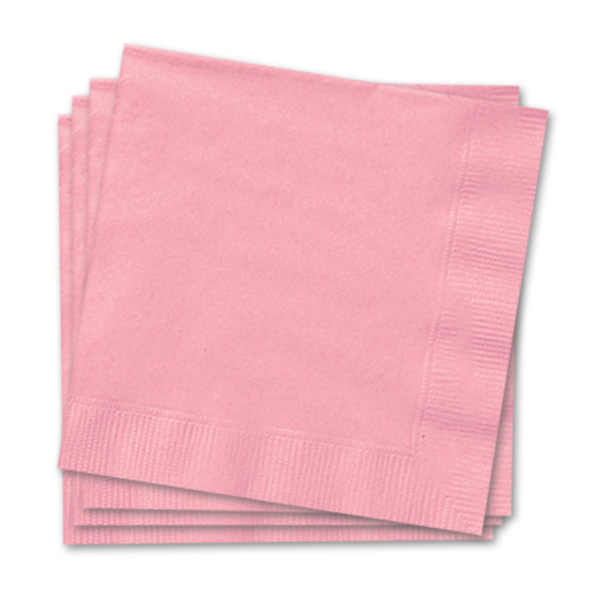 Papierservietten rosa 33cm, 20 Stück Partyservietten, zweilagig, einfarbig von Unique