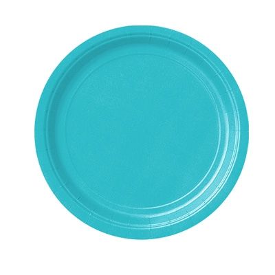 Pappteller einfarbig türkis 8 Stück, türkisfarbene Einwegteller, 18 cm Pappteller einfarbig türkis 8 Stück, türkisfarbene Einwegteller, 18 cm von Unique