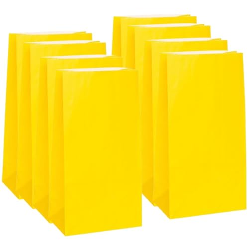 Partytaschen aus Papier - Gelb - 12er-Pack, Sonnenblumengelb von Unique