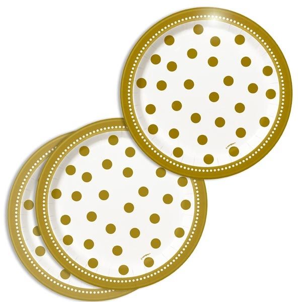 Partyteller, Goldene Zeiten, 17,5cm, 8er Pack, Kuchenteller Partyteller, Goldene Zeiten, 17,5cm, 8er Pack, Kuchenteller von Unique