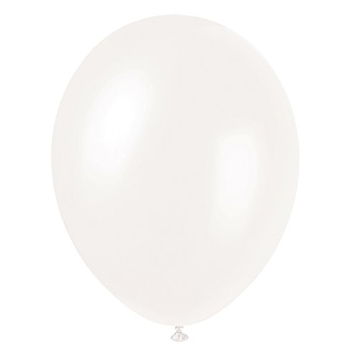 Perlmutt glänzende Latex-Party-Luftballons - 30 cm - Perlmuttweiß - Packung mit 50 Stück, Schillerndes Weiß Perlmutt glänzende Latex-Party-Luftballons - 30 cm - Perlmuttweiß - Packung mit 50 Stück, Schillerndes Weiß von Unique