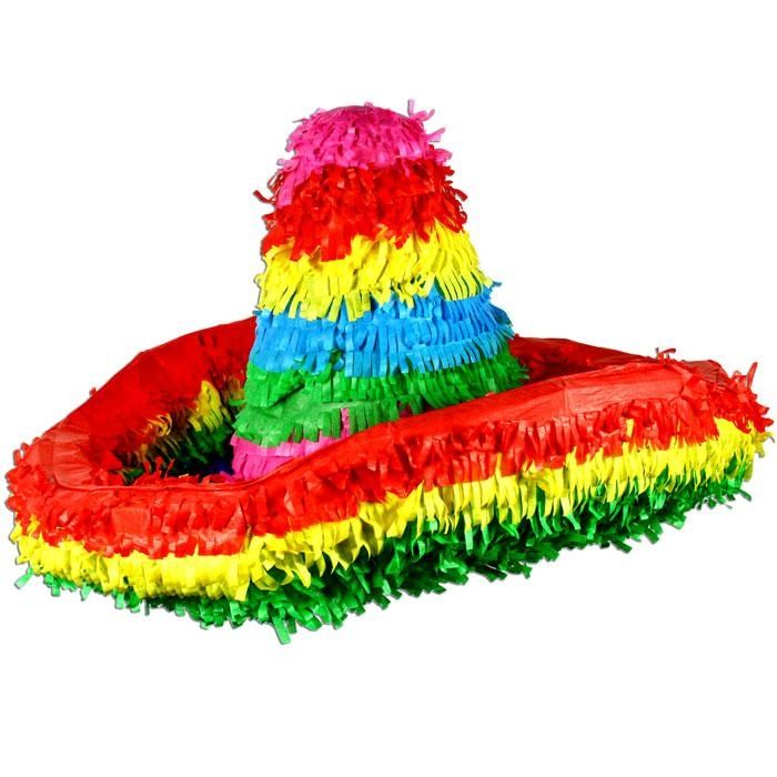 Pinata Sombrero, bunter Hut, Geburtstagspinata zum Schlagen, 40cm von Unique