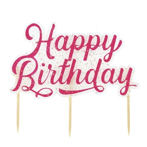 Pink Glitter Happy Birthday Pick Candle, Large Size, 4.75*1.06*4.56Inch, Pack of 6, Decorative Cake Topper Pink Glitter Happy Birthday Pick Candle, Large Size, 4.75*1.06*4.56Inch, Pack of 6, Decorative Cake Topper von Unique