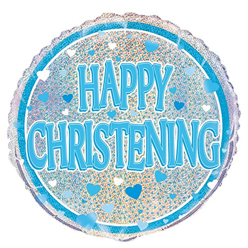 Prismatischer Folien-Luftballon Taufe - 45 cm - "Happy Christening" - Blau Prismatischer Folien-Luftballon Taufe - 45 cm - "Happy Christening" - Blau von Unique