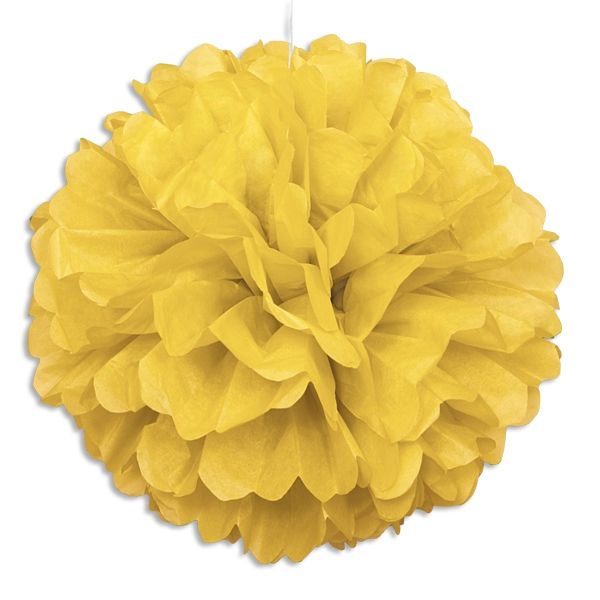 Puffball aus Papier in Gelb, 40cm, Pompom-Deko für alle Partys von Unique