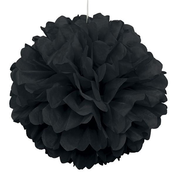 Puffball schwarz Papier 40cm, 1Stk. als Hängedeko für Ihre Party Puffball schwarz Papier 40cm, 1Stk. als Hängedeko für Ihre Party von Unique