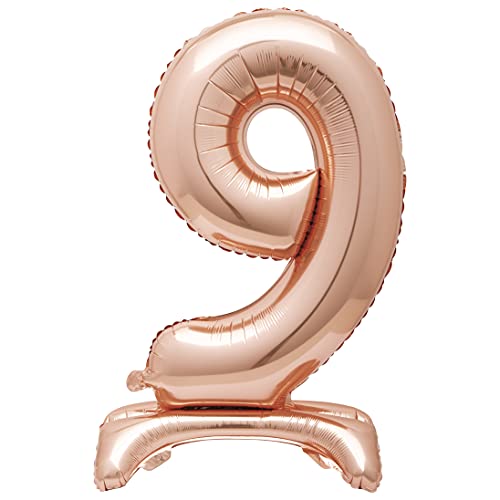 Riesen Stehenfolie Nummer 9 Ballon - 76 cm - Roségoldfarbe Riesen Stehenfolie Nummer 9 Ballon - 76 cm - Roségoldfarbe von Unique
