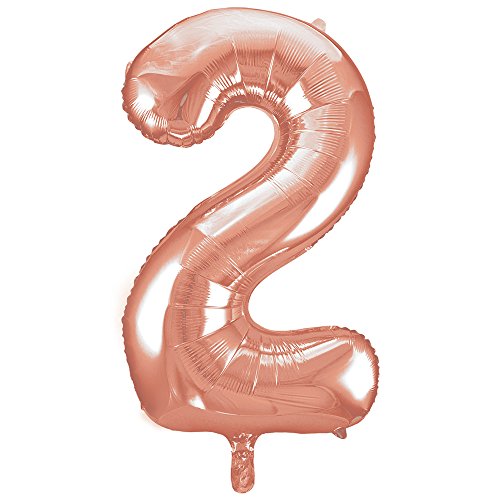Riesenzahl 2 Luftballon - 86 cm - Roségold Riesenzahl 2 Luftballon - 86 cm - Roségold von Unique