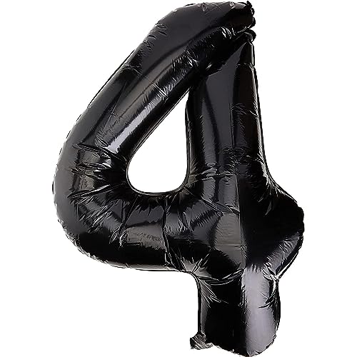 Riesenzahl 4 Luftballon - 86 cm - Schwarz Riesenzahl 4 Luftballon - 86 cm - Schwarz von Unique