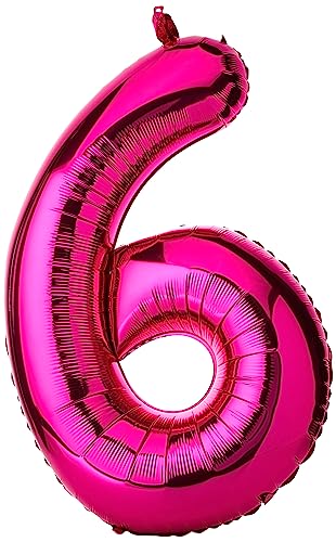 Riesenzahl 9 Luftballon - 86 cm - Rosa von Unique
