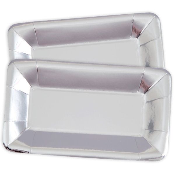Servierteller, metallic silber, 8er Pack Servierteller, metallic silber, 8er Pack von Unique
