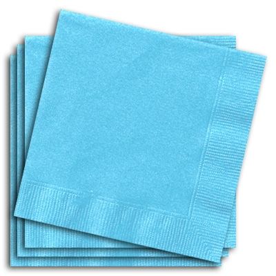 Servietten gross hellblau 33x33cm, 20er-Pack, 2-lagig von Unique