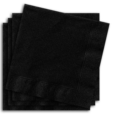 Servietten schwarz 20 Stück einfarbige Partyservietten, 33cm von Unique
