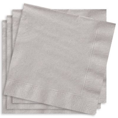 Servietten silberfarben, 33×33 cm, 20&nbsp;Stück, 2-lagige Papierservietten