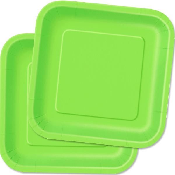 Teller limettengrün eckig 14 Stück, quadratische Einwegteller, 23 cm Teller limettengrün eckig 14 Stück, quadratische Einwegteller, 23 cm von Unique