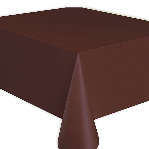 Tischdecke braun, Folie, 2,7 × 1,4m, einfarbige Partytischdecke, 1 Stück von Unique
