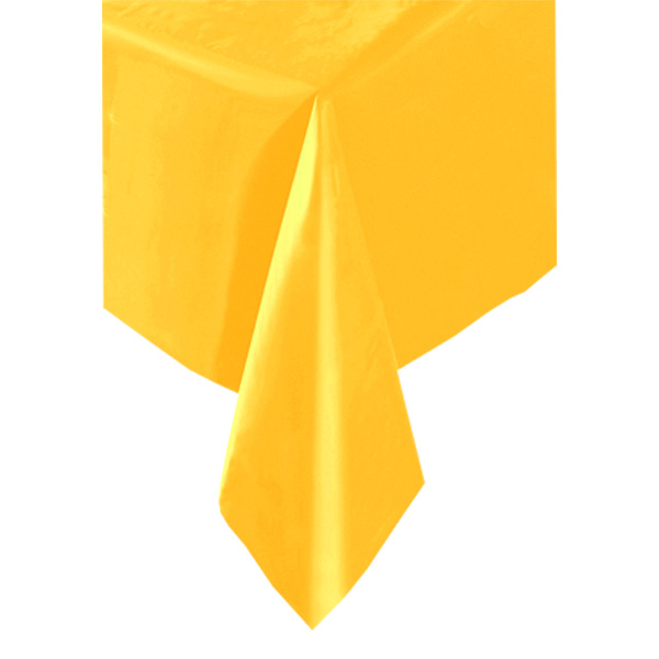 Tischdecke gelb 1,4 × 2,7 m, einfarbige Partytischdecke, abwischbare Folie von Unique