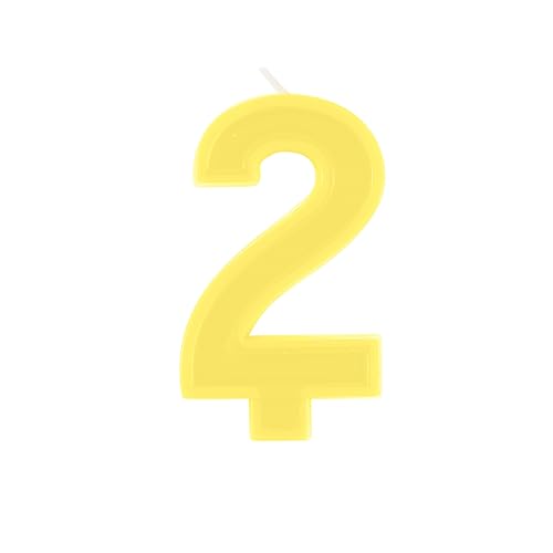 Unique 11792 Geburtstagskerze – 9 cm – Form mit Erhöhtem Rand – Gelbe Farbe – 1 Stück (1 Packung), Yellow von Unique