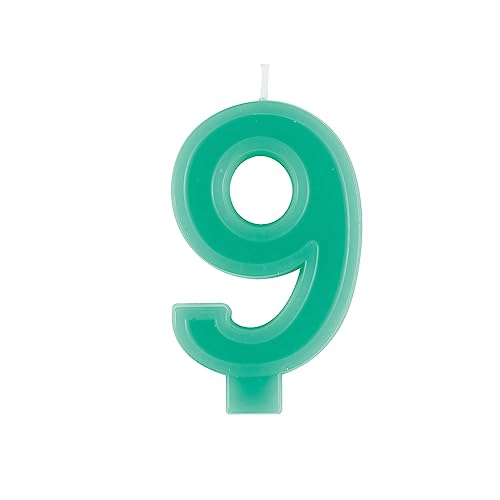 Unique 11799 Geburtstagskerze – 9 cm – Form mit Erhöhtem Rand – Grüne Farbe – 1 Stück (1 Packung), Green von Unique