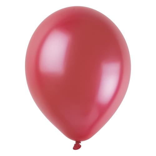 Unique 14693 Latex-Luftballons, Perlglanz, 30 cm, Rot, 50 Stück (1 Stück) von Unique