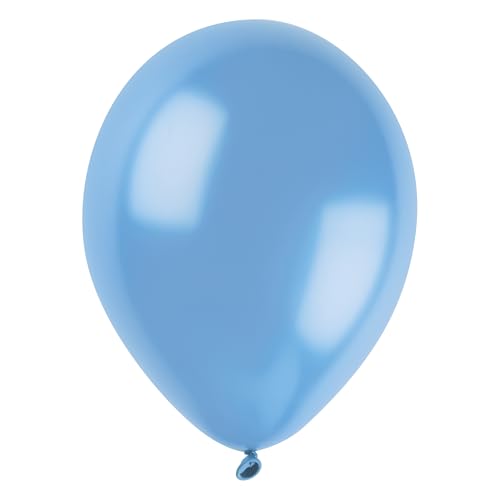 Unique 14696 Latex-Luftballons, Perlglanz, 30 cm, hellblau, 50 Stück (1 Stück) von Unique