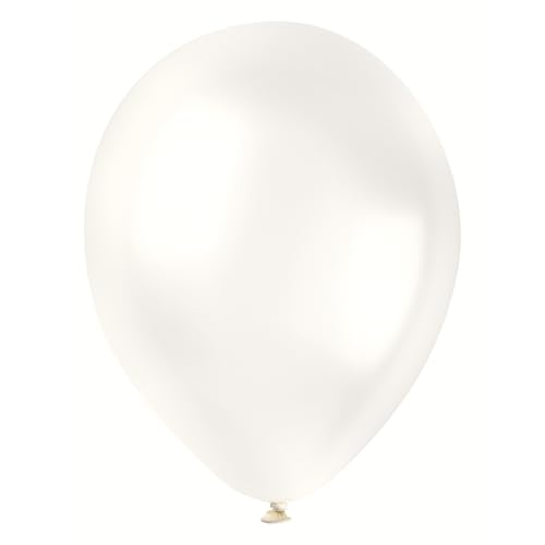 Unique 14713 Latex-Luftballons, Perlglanz, 30 cm, Weiß, 50 Stück (1 Stück) von Unique