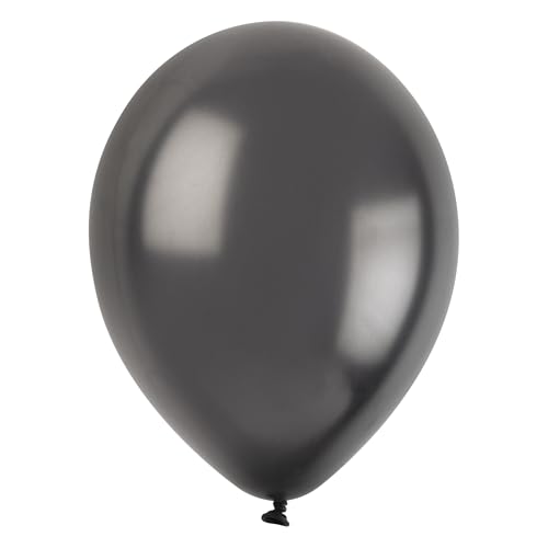 Unique 14716 Latex-Luftballons, Perlglanz, 30 cm, Schwarz, 50 Stück (1 Stück) von Unique