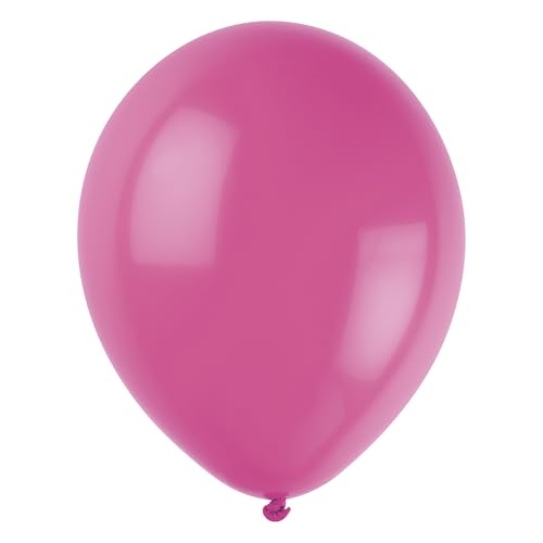 Unique 14738 Latex-Luftballons, 30 cm, Himbeerfarben, 50 Stück (1 Stück) von Unique