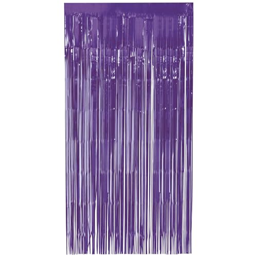 Unique 16858 Türvorhang mit Folienfransen x 2 m – Tiefviolette Farbe (1 Stück), Deep Purple von Unique