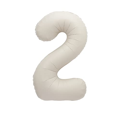 Unique 19652 - Riesenzahl 2 Luftballon - 86 cm - Matte Nude-Farbe - 1 Stück (1 Packung) von Unique