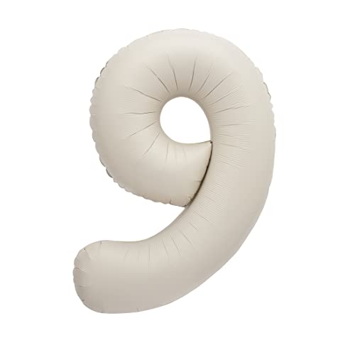 Unique 19659 Anzahl Riesenzahl 9 Luftballon-86 cm-Matte Nude-Farbe-1 Stück (1 Packung), 34" Foil Helium Balloon von Unique