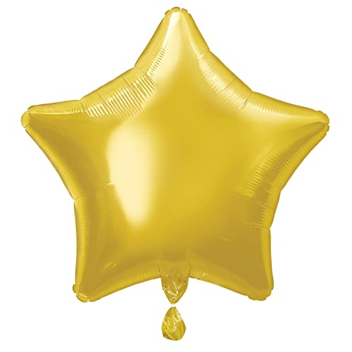 Unique 20341 Sternförmiger Partyballon-50 cm-Farbe Gold-1 Stück (1 Packung), Einheitsgröße von Unique