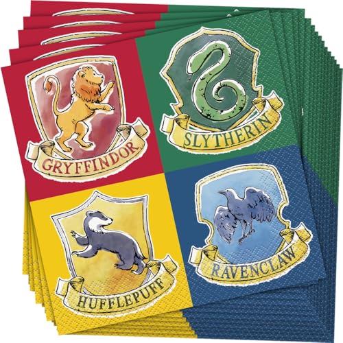 Unique 23562 Harry Potter Papierservietten-16,5 cm Party-Packung mit 16, Multicolour von Unique