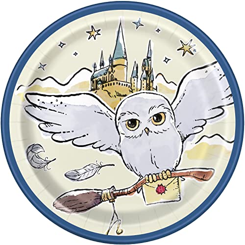 Unique 23564 Pappteller - 18 cm - Harry Potter Party-Pack mit 8 Stück, Mehrfarbig von Unique