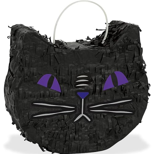 Unique 23759 Mini-Piñata-Dekoration, Schwarz, Katzengesicht, Halloween-Party, 1 Stück Unique 23759 Mini-Piñata-Dekoration, Schwarz, Katzengesicht, Halloween-Party, 1 Stück von Unique