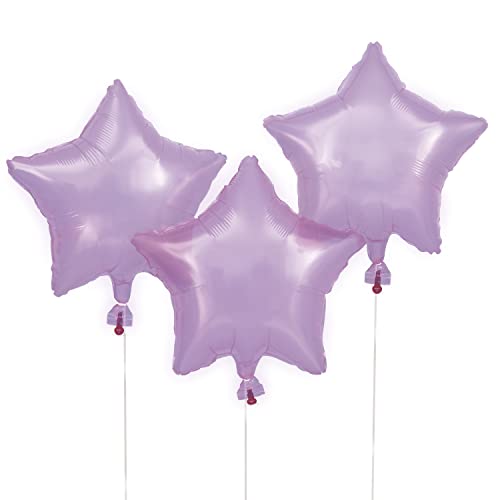 Unique 26360 Durchscheinende Violette Sternballons mit Nähten-43 cm-3 Stück (1 Packung), Translucent Purple, Large von Unique