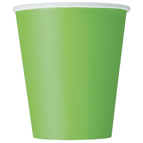 Unique 31426EU - Plastikfreie Papierbecher – 266 ml – Farbe Lindgrün – 14 Stück (1 Stück) von Unique