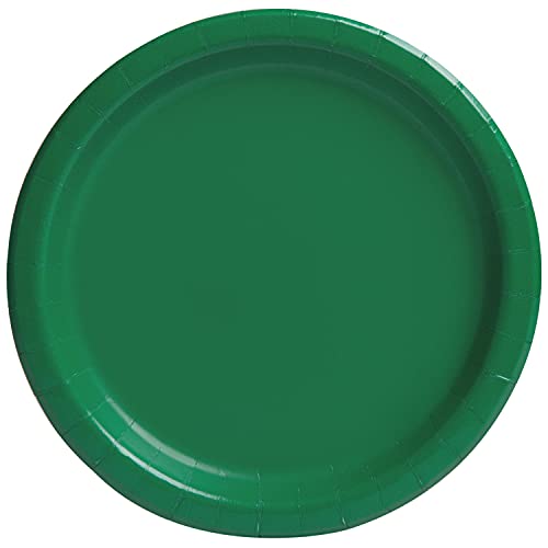 Unique 31855EU Umweltfreundliche Pappteller-23 cm-Smaragdgrün Farbe-Packung mit 8 Stück, Emerald Green von Unique