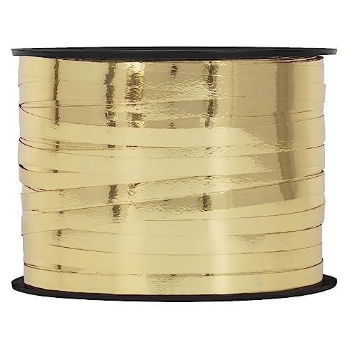 Unique 48603 Metallisches Geschenkband – 228 m – Hellgoldene Farbe – 1 Stück (1 Packung), Light Gold von Unique