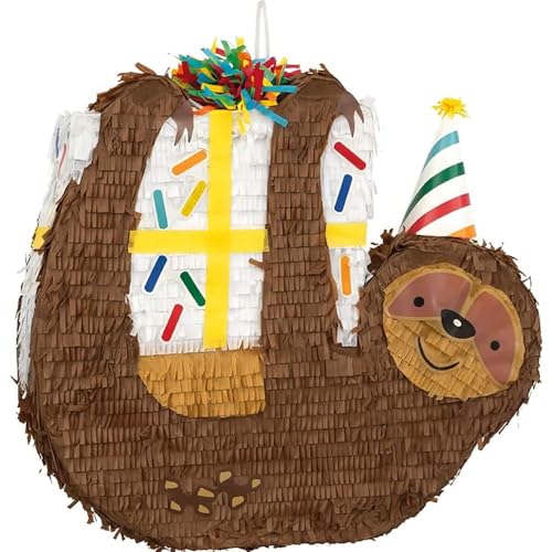 Unique 68181 Pinata aus Karton, 45,7 x 45,7 cm, Faultier-Form, 1 Stück Unique 68181 Pinata aus Karton, 45,7 x 45,7 cm, Faultier-Form, 1 Stück von Unique