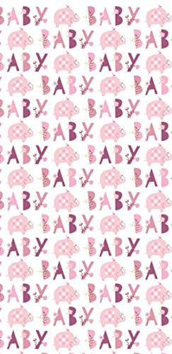 Unique 78379 Geschenkpapier für Babypartys, Elefant, Rosa, 1 Stück, 9,1 x 1,5 m, Papier Unique 78379 Geschenkpapier für Babypartys, Elefant, Rosa, 1 Stück, 9,1 x 1,5 m, Papier von Unique