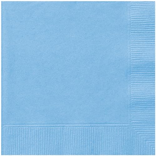 Unique 80142 Papierservietten – 16,5 cm – Hellblau Farbe – 50 (1 Stück), Light Blue von Unique