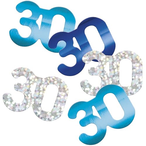 Unique 80563 Folien-Konfetti, 30. Geburtstag, 14 g, glitzernd, Blau, 1 Stück Unique 80563 Folien-Konfetti, 30. Geburtstag, 14 g, glitzernd, Blau, 1 Stück von Unique